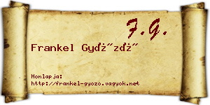 Frankel Győző névjegykártya